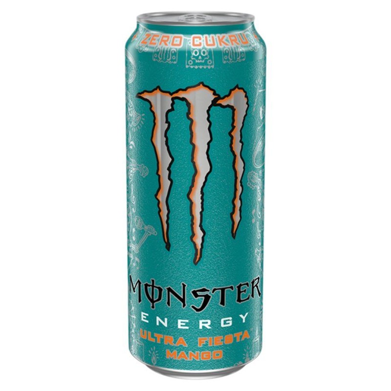 Gazowany napój energetyczny o smaku mango z tauryną, żeń-szeniem, kofeiną, L-karnityną z dodatkiem witamin z grupy B Monster 500 ml
