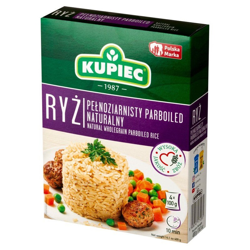 Ryż pełnoziarnisty Parboiled Kupiec 400 g