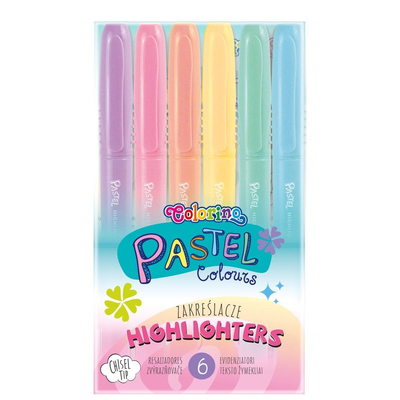 Zakreślacze Pastel 6 kolorów Colorino 6 sztuk