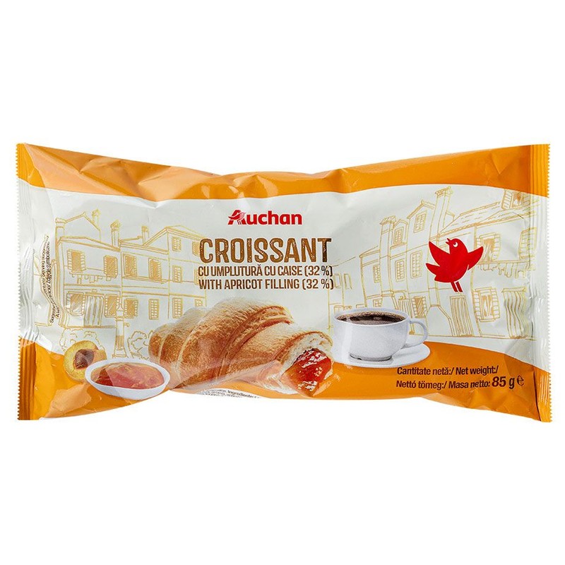 Croissant z nadzieniem o smaku morelowym Auchan 85 g