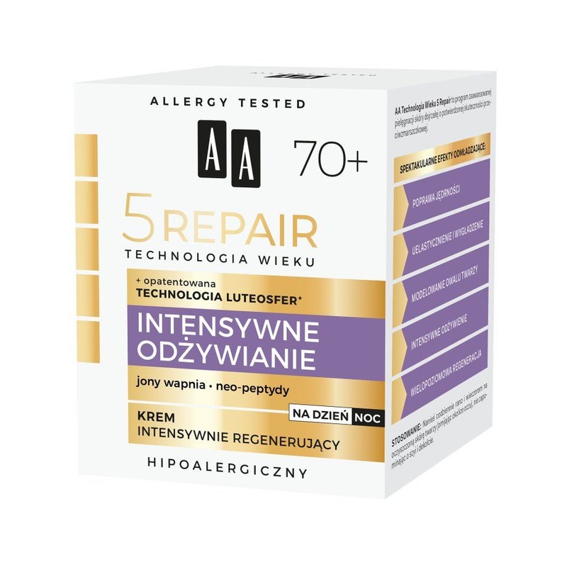 Krem regenerujący 5Repair 70+ Intensywne Odżywianie  AA  50 ml
