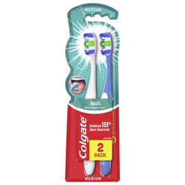 Colgate 360° Whole Mouth Clean Szczoteczka do zębów średnia 2 sztuki