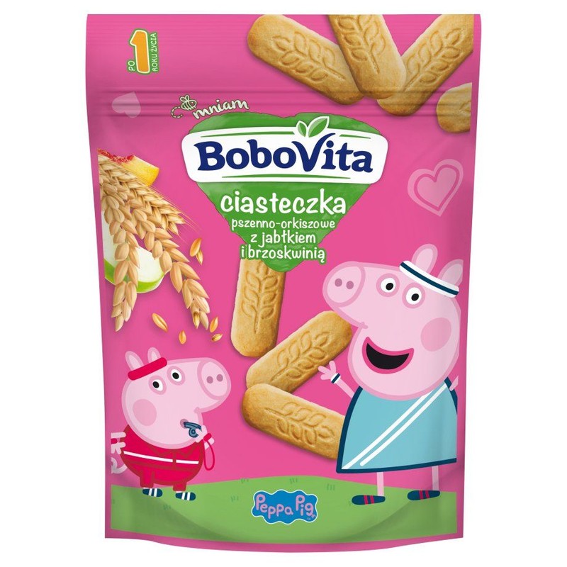 Ciasteczka pszenno orkiszowe jabłko brzoskwinia BoboVita 150 g