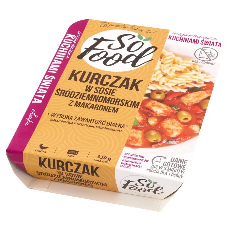 Kurczak w sosie śródziemnomorskim z makaronem So Food 330 g