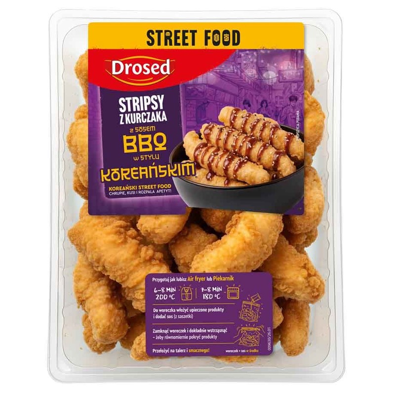 Stripsy z kurczaka z sosem BBQ w stylu koreańskim Drosed 400 g