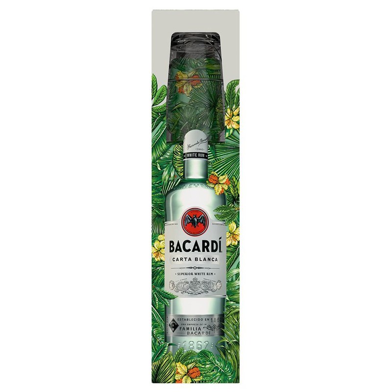 Zestaw rum jasny Carta Blanca alk. 37,5% obj. + szklanka Bacardi 700 ml