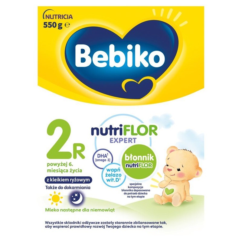 Mleko następne dla niemowląt nutriFlor Expert od 6 m-cy z kleikiem ryżowym Bebiko 550 g