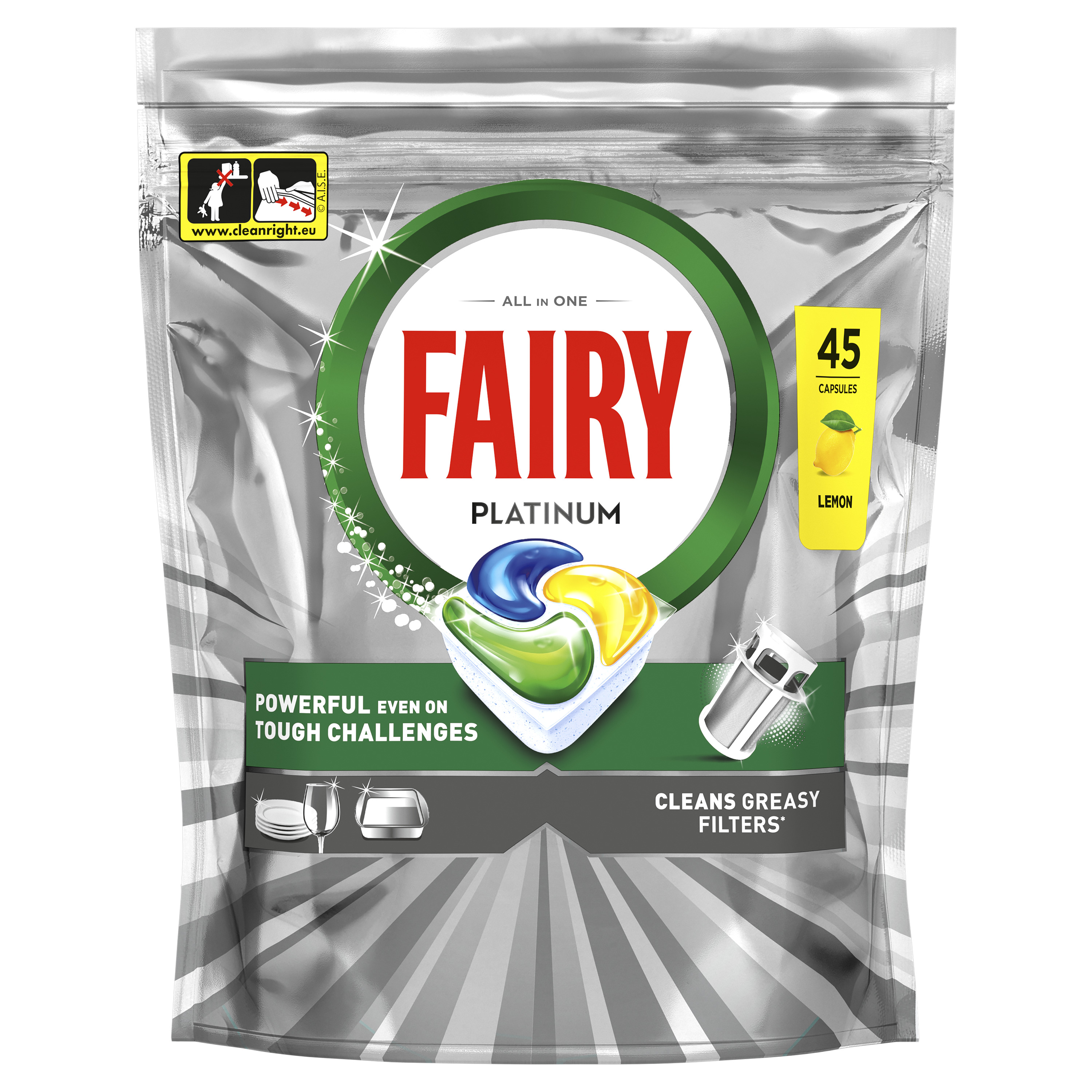 Fairy Platinum Tabletki Do Zmywarki, Cytryna, 45 Kapsułki