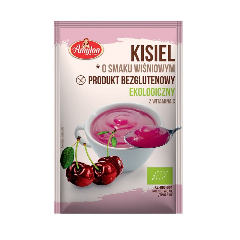 BIO Kisiel o smaku wiśniowym w proszku ekologiczny Amylon 30 g
