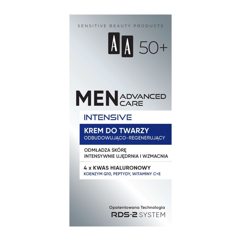 Krem do twarzy odbudowująco-regenerujący Advanced Care Intensive 50+ AA Men 50 ml
