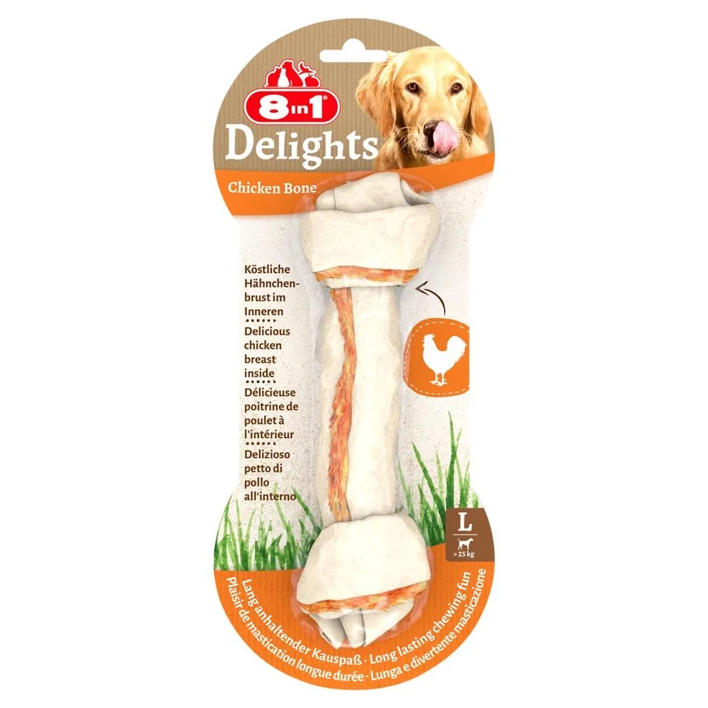 8in1 Delights Chicken Bone L Kość do żucia dla psów ras dużych 85 g