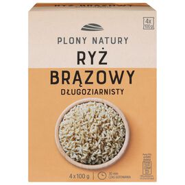 Plony Natury Ryż brązowy długoziarnisty 4x100 g