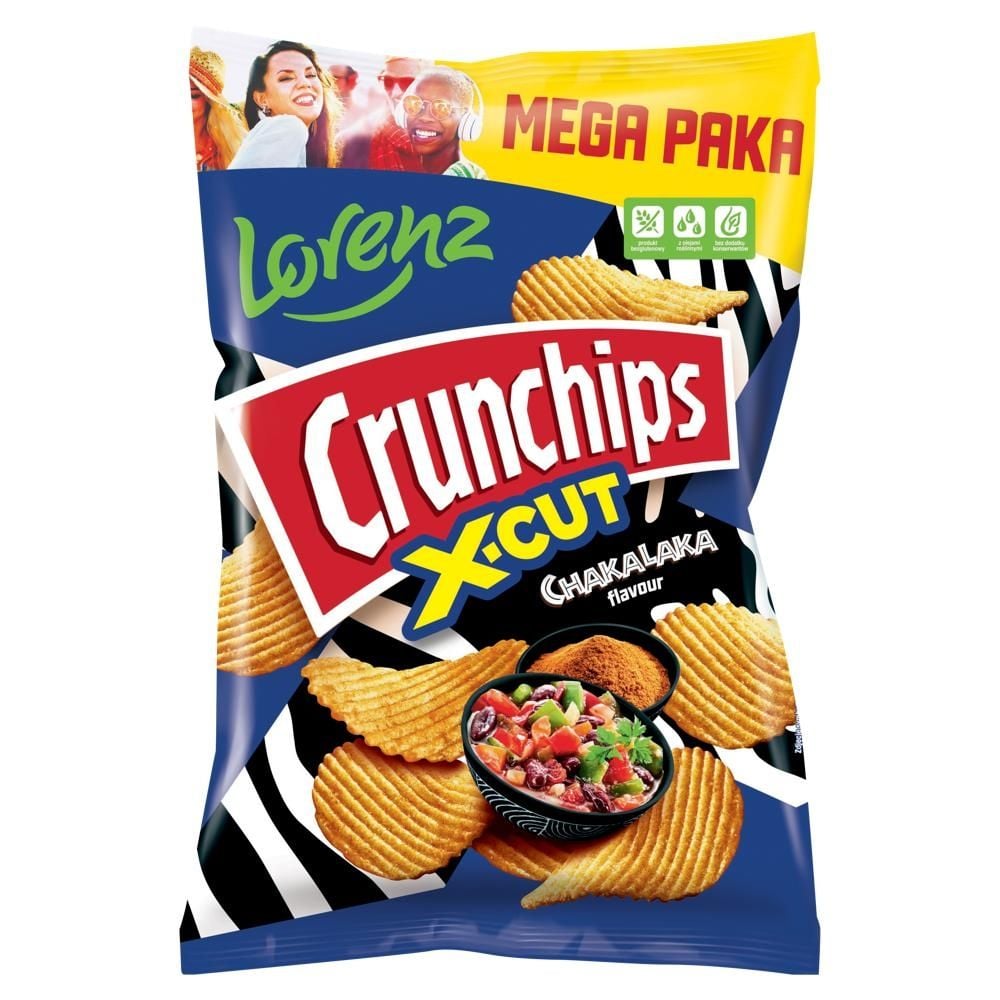 Crunchips X-cut Chipsy ziemniaczane o smaku słodko-pikantnym 200 g