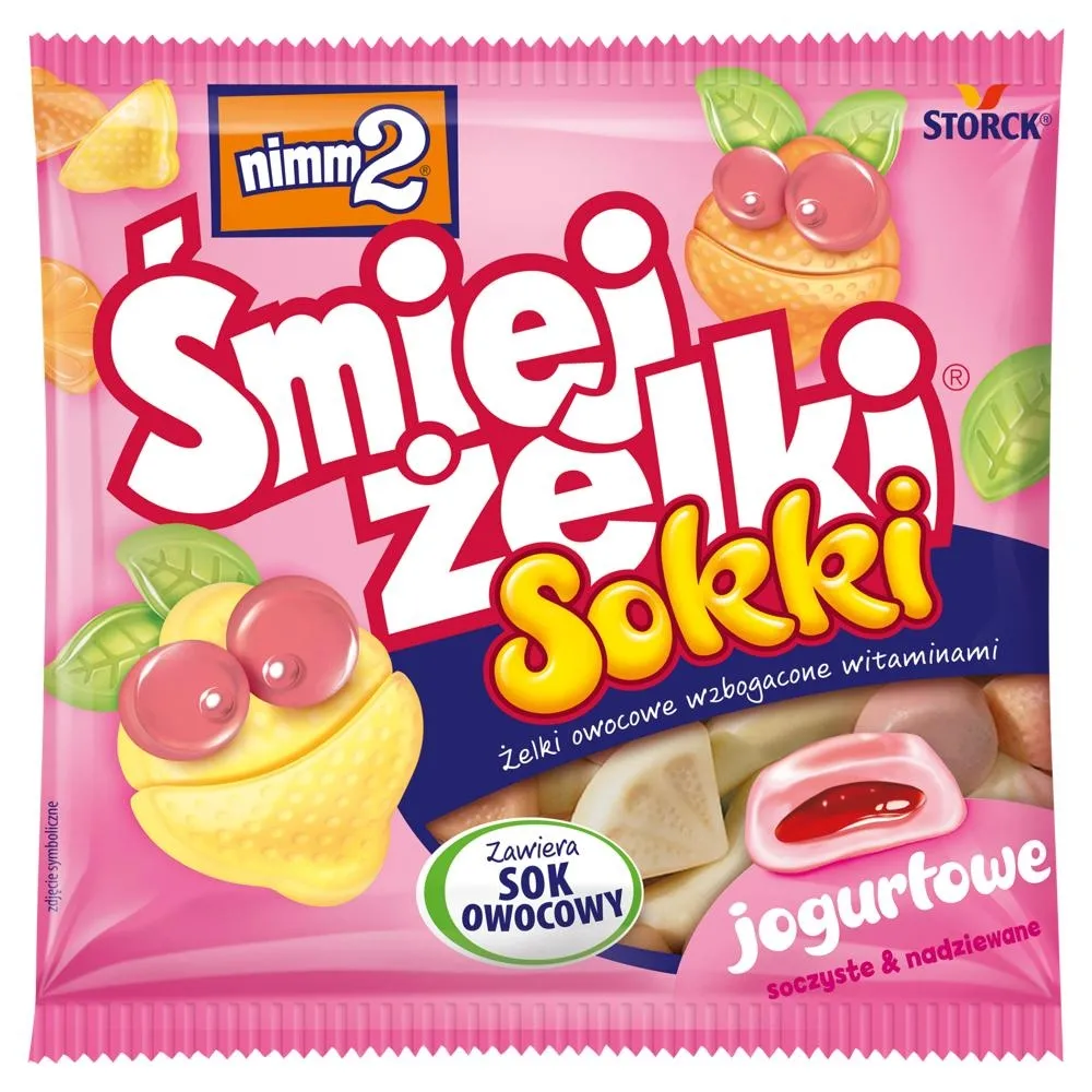 nimm2 Śmiejżelki Sokki Żelki owocowe wzbogacone witaminami 90 g