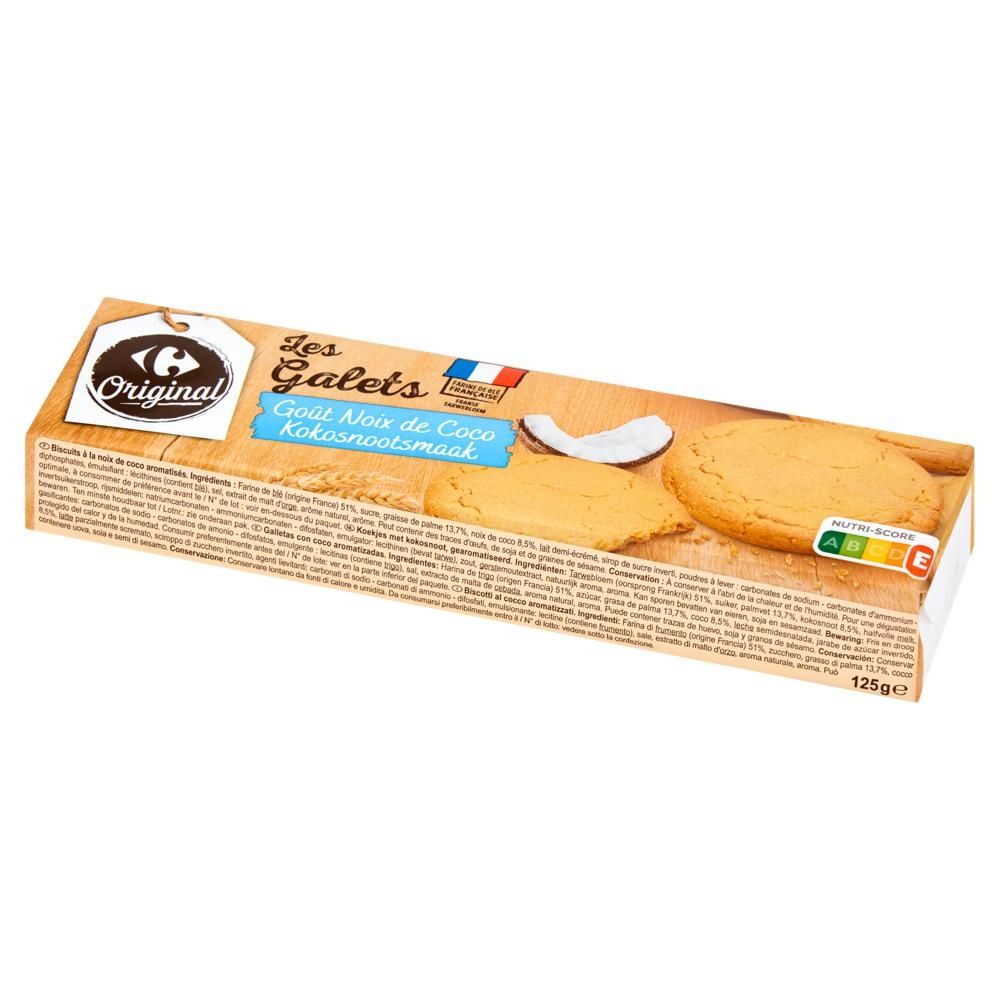 Carrefour Original Ciastka o smaku kokosowym 125 g