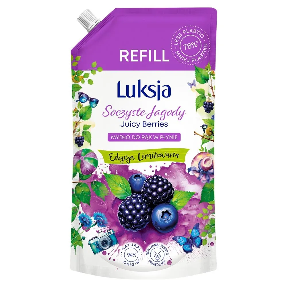Luksja Mydło do rąk w płynie soczyste jagody opakowanie uzupełniające 900 ml