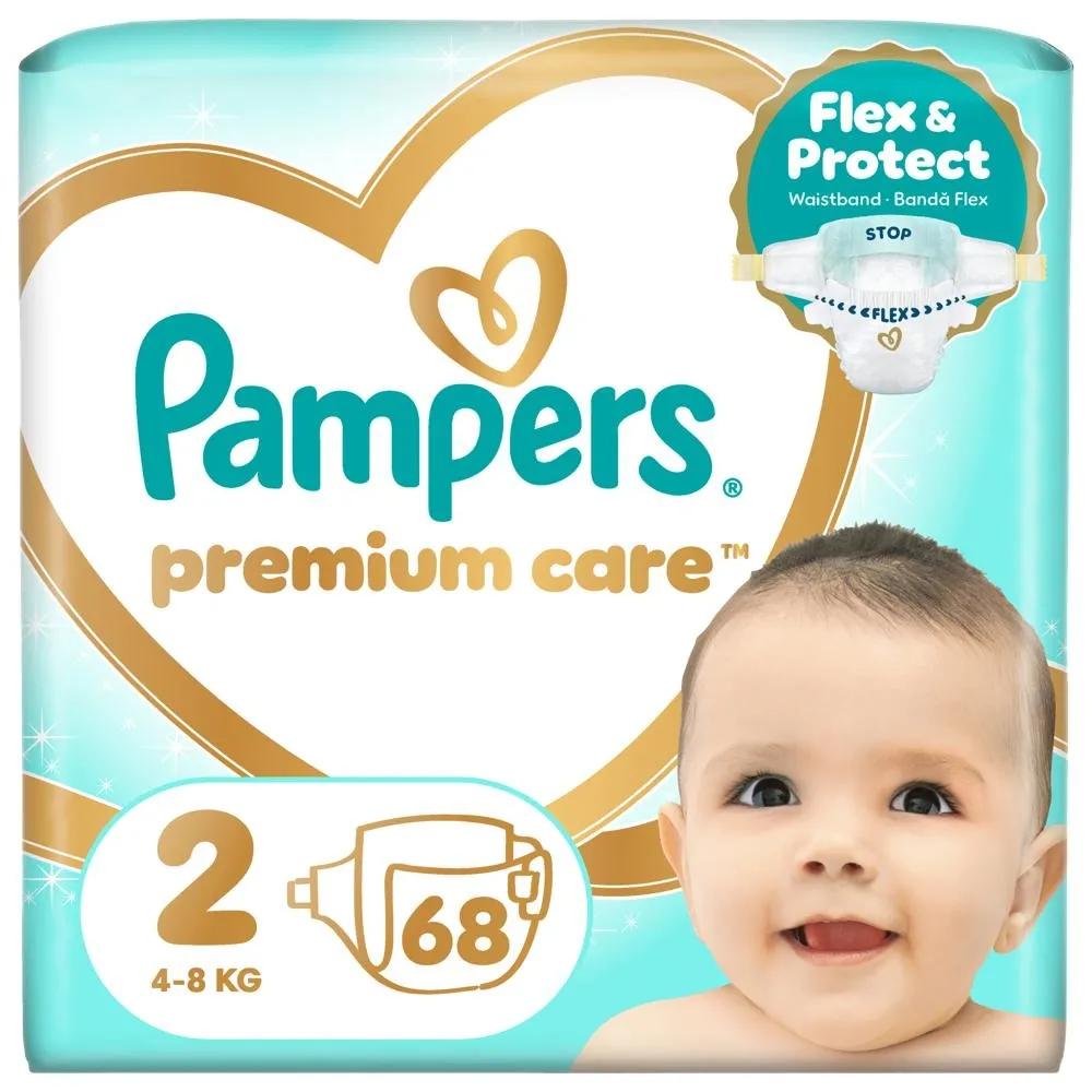 Pampers Premium Care Rozmiar 2, 68 Pieluszek, 4kg-8kg