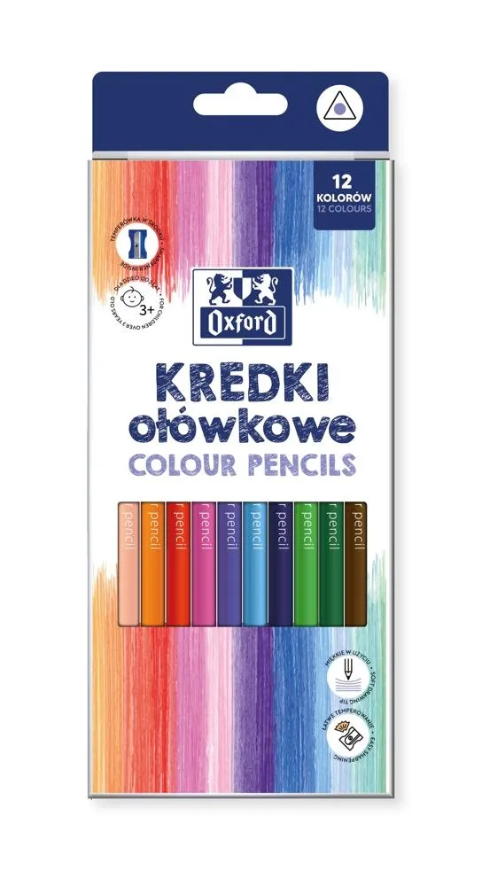 Kredki Ołówkowe Oxford Regular 12 Kolorów
