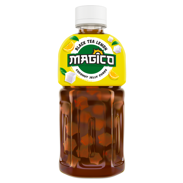 Napój z czarnej herbaty i cytryny z nata de coco