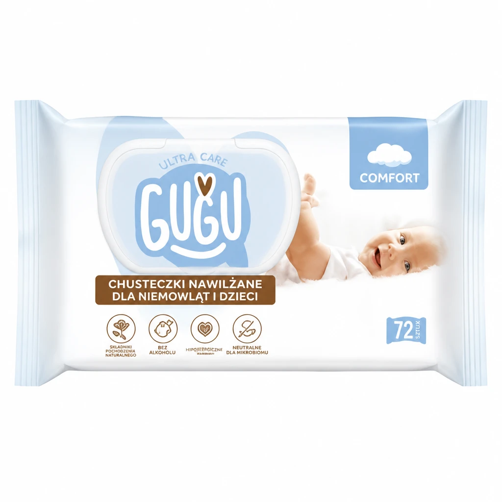 Chusteczki nawilżane comfort Gugu 72szt
