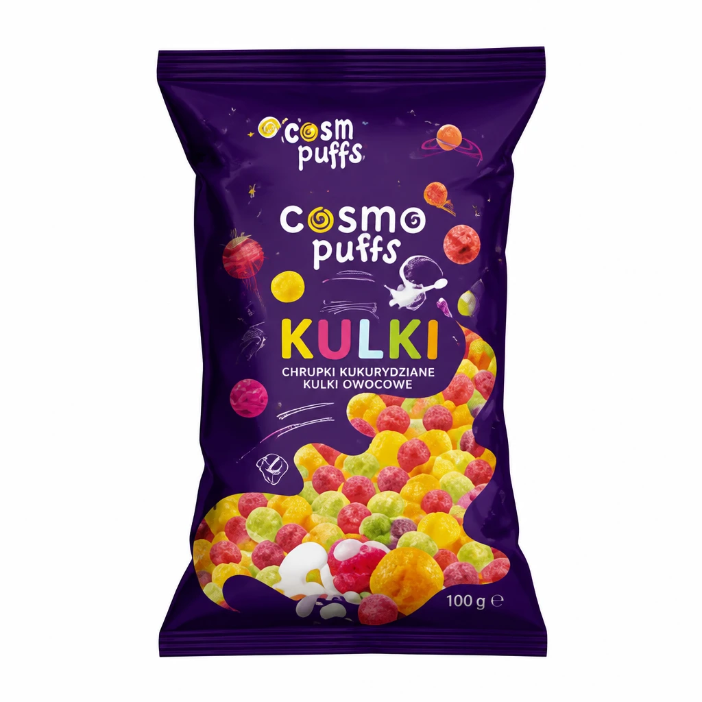 Chrupki kukurydziane kulki owocowe Eurosnack 100g