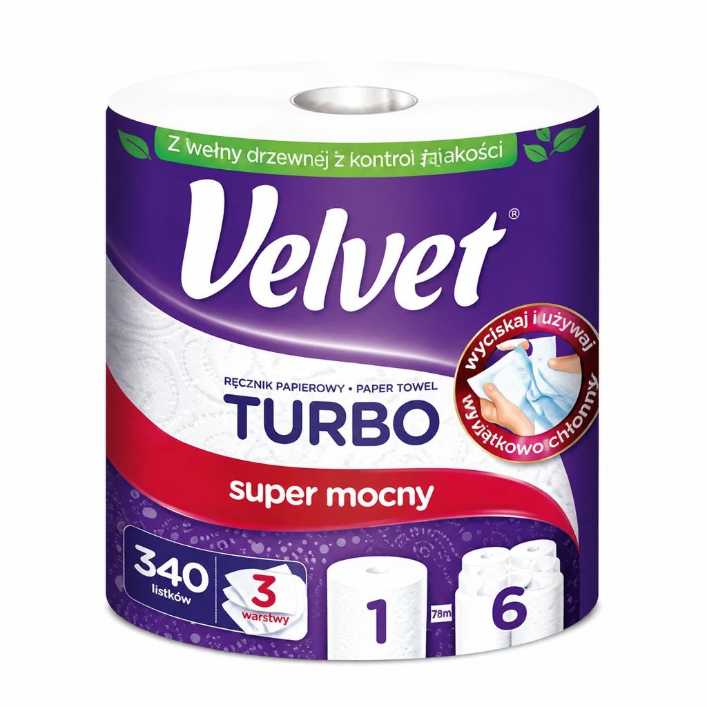 Ręcznik pap. Turbo Velvet A1 3w 340l 78m