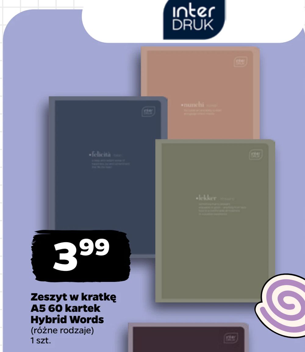 Zeszyt w kratkę A5 60 kartek Hybrid Words