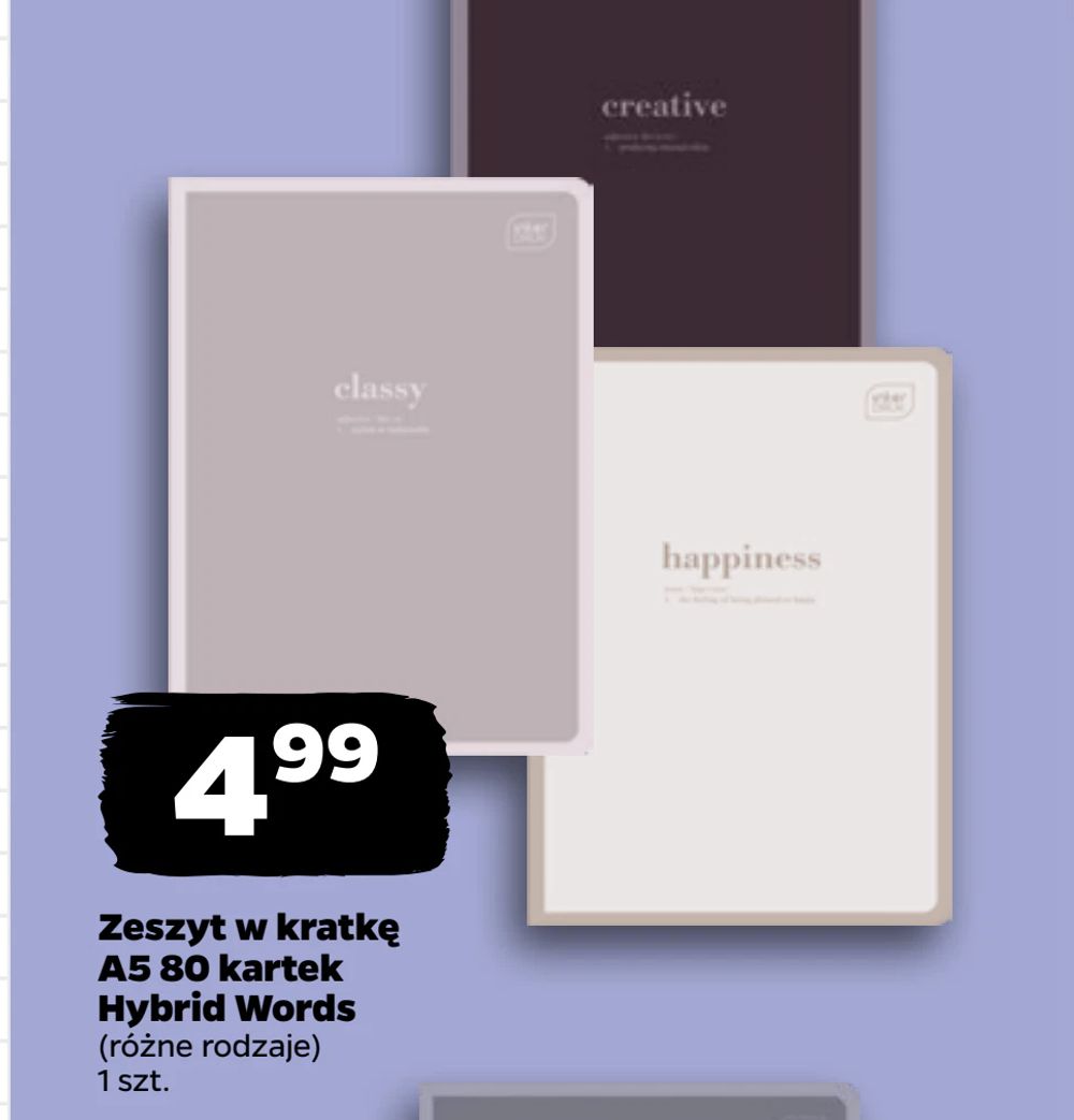 Zeszyt w kratkę A5 80 kartek Hybrid Words