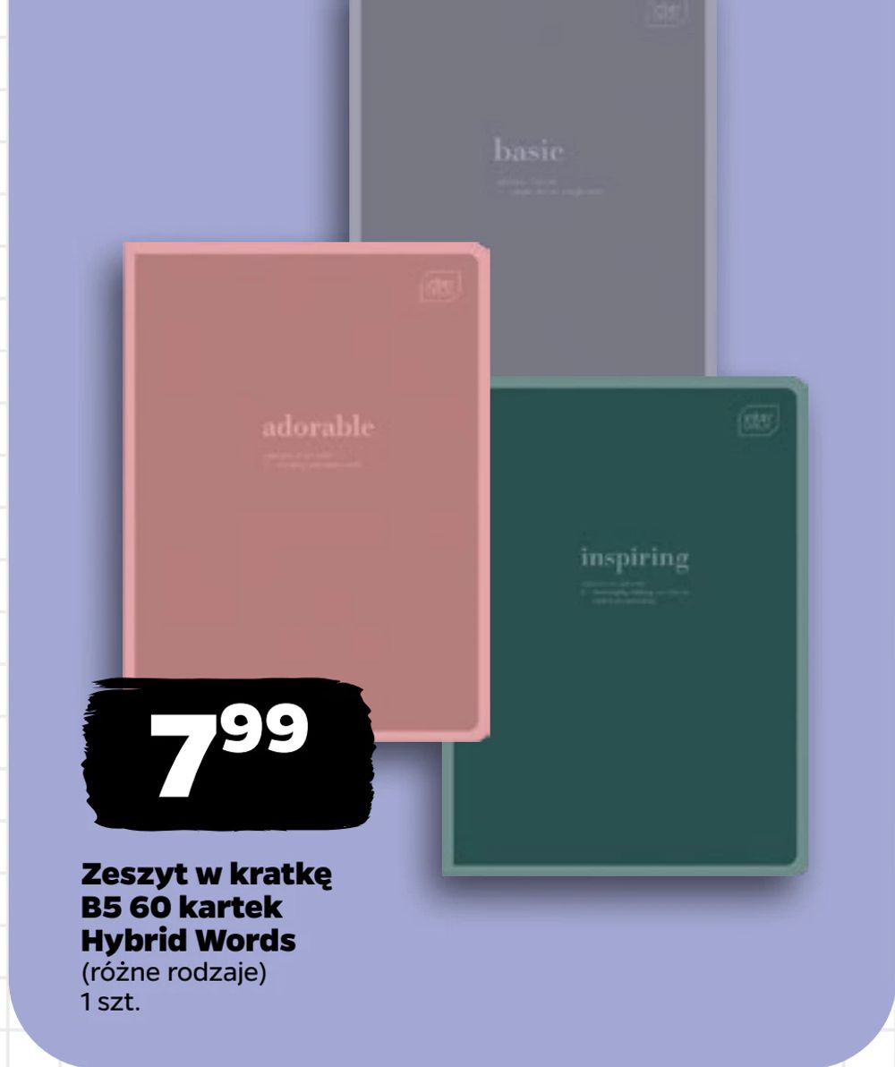 Zeszyt w kratkę B5 60 kartek Hybrid Words