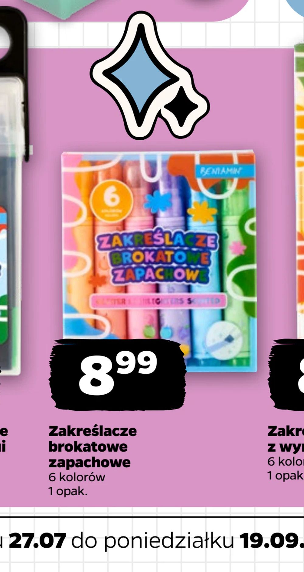 Zakreślacze brokatowe zapachowe