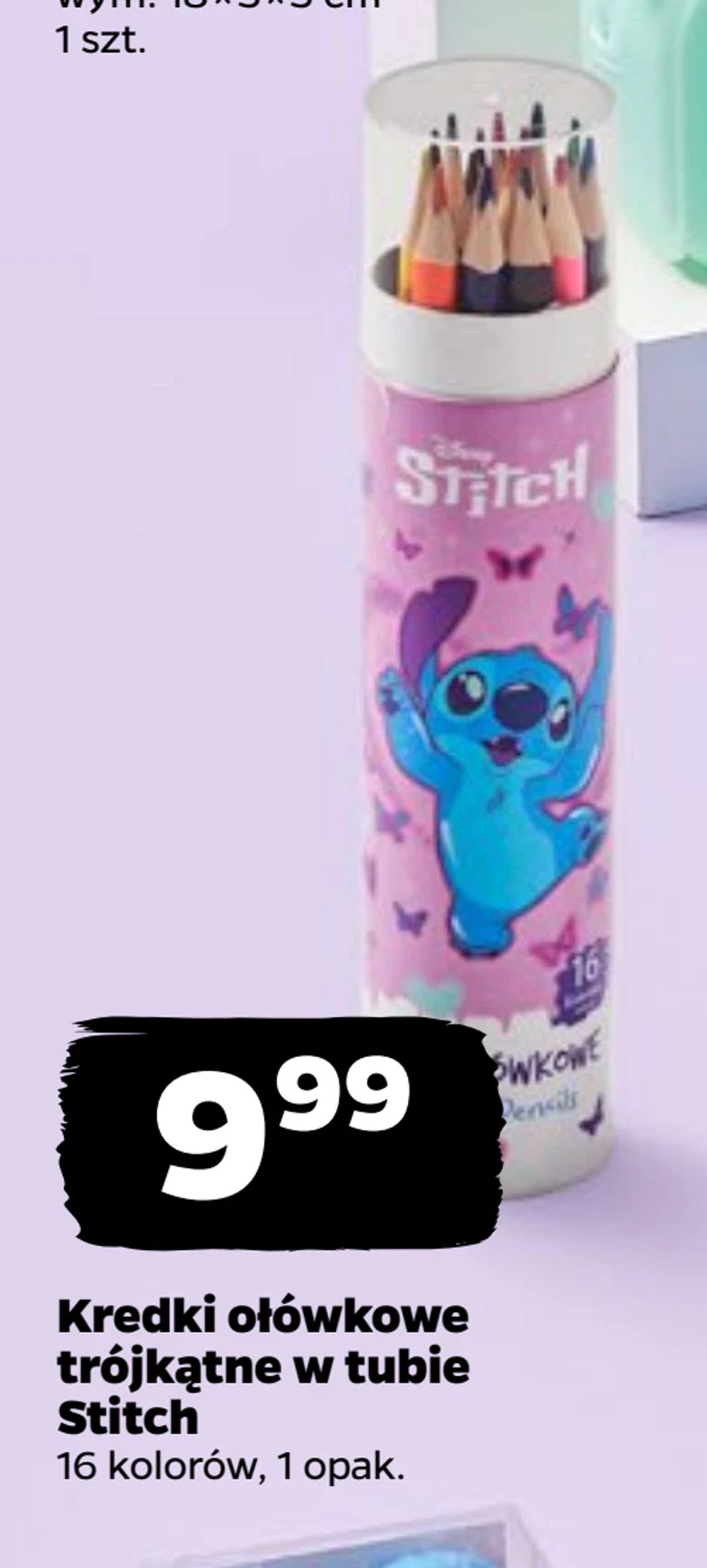 Kredki ołówkowe trójkątne w tubie Stitch