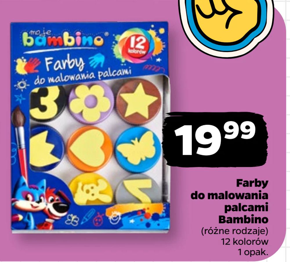 Farby do malowania palcami Bambino