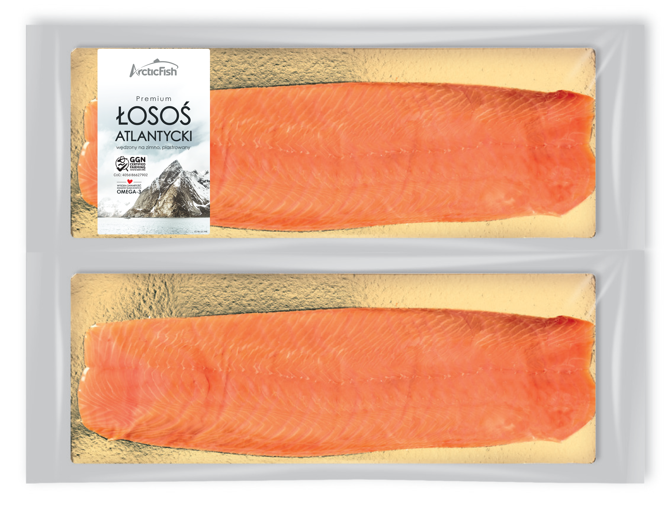 Arcticfish Łosoś Atlantycki Wędzony Na Zimno Plastry Premium 2X500G
