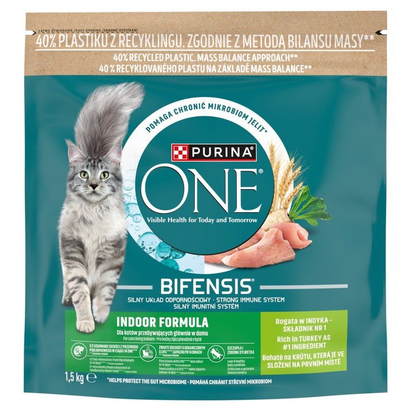 Karma sucha dla kota niewychodzącego z indykiem Purina 1.5 kg