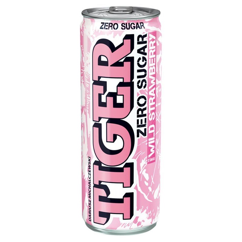 Napój energetyczny o smaku poziomki bez cukru TIGER 250 ml