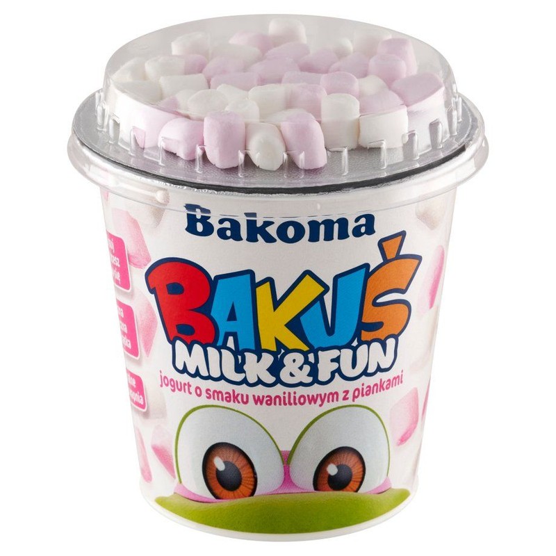 Joagurt waniliowy z piankami Bakoma 128 g