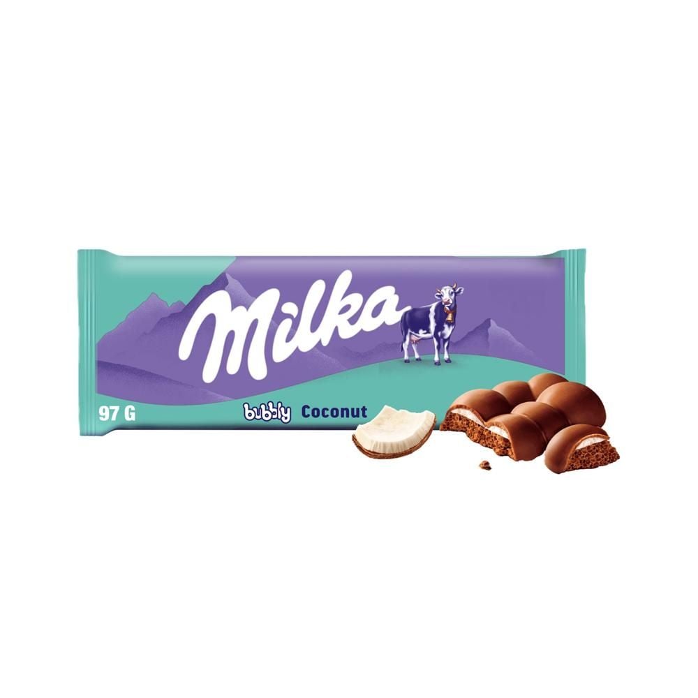 Milka Bubbly Czekolada mleczna z nadzieniem kokosowym 97 g