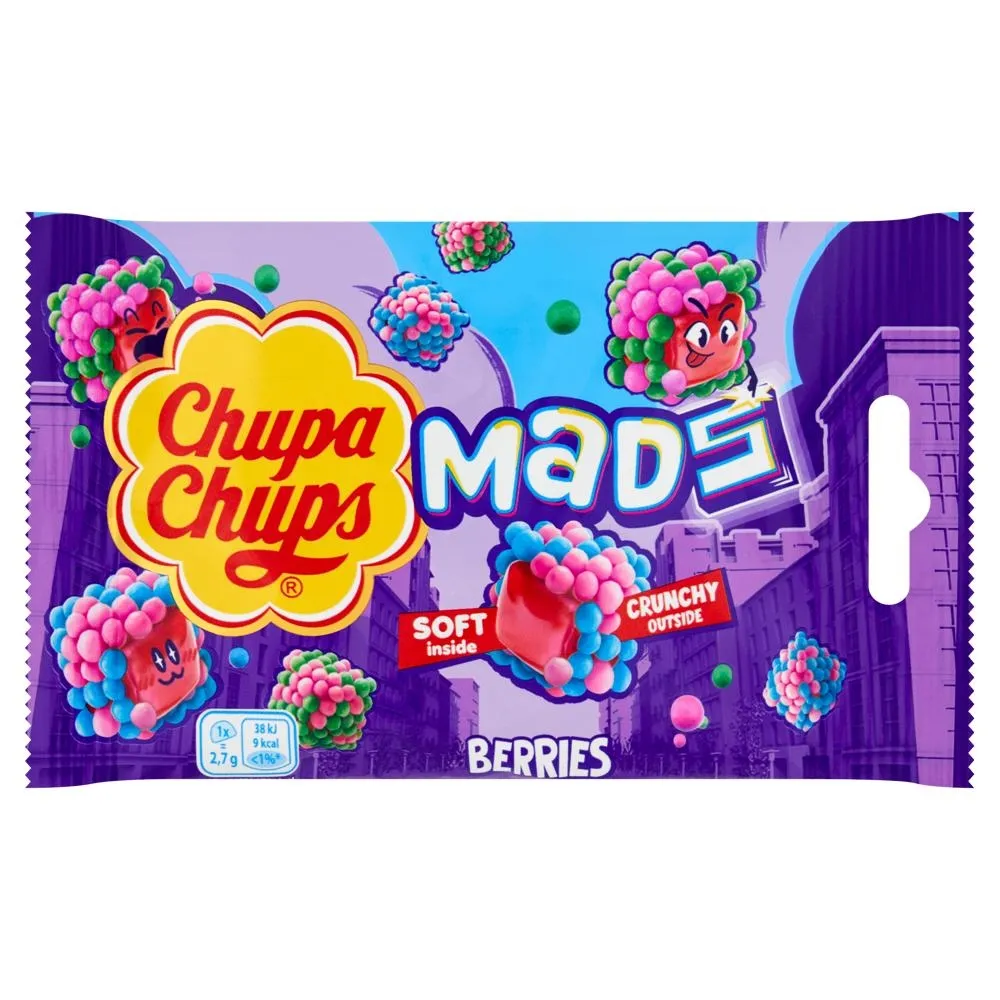 Chupa Chups Mads Żelki w chrupkiej posypce o smaku owoców jagodowych 45 g