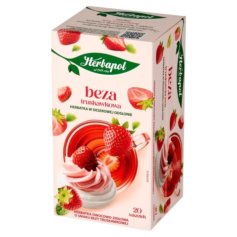 Herbapol Herbatka owocowo-ziołowa o smaku bezy truskawkowej 50 g (20 x 2,5 g)