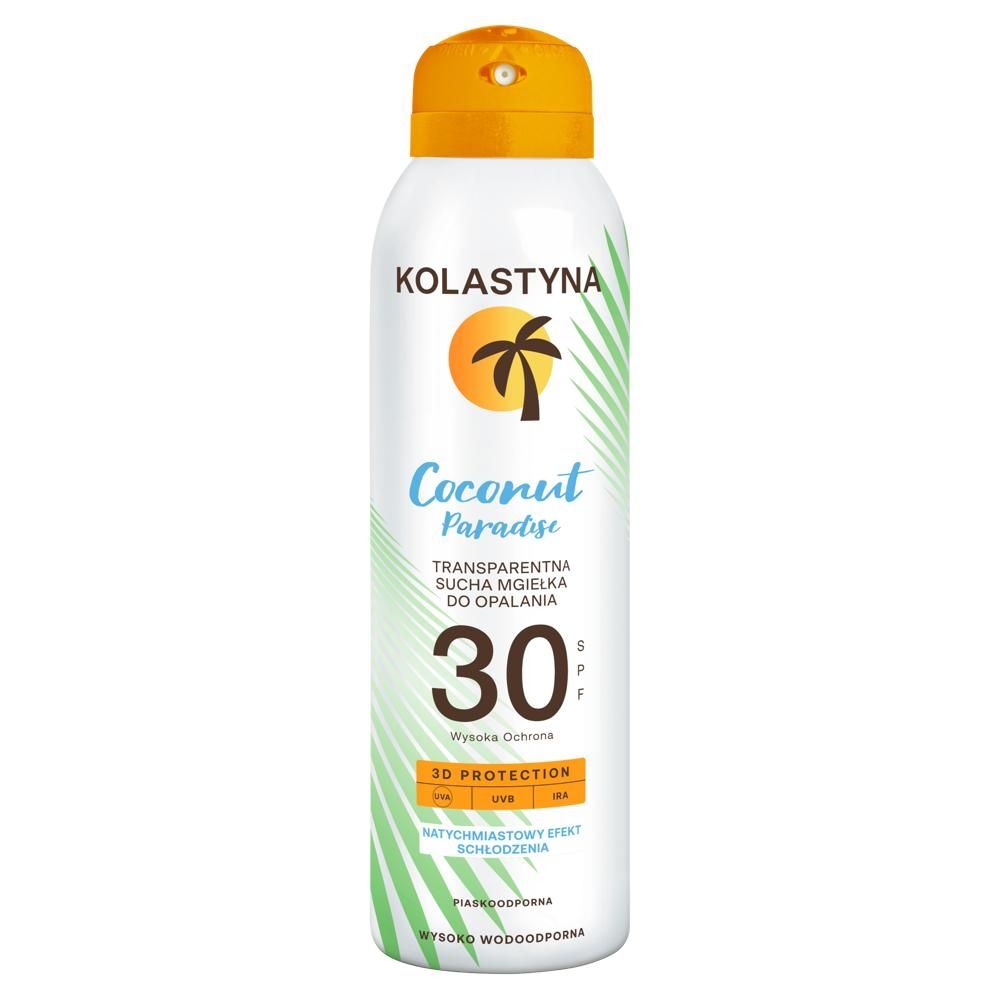 Kolastyna Coconut Paradise Transparentna sucha mgiełka do opalania SPF 30 150 ml