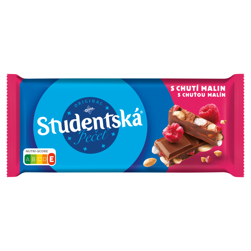 Czekolada Studentska mleczna malinowa