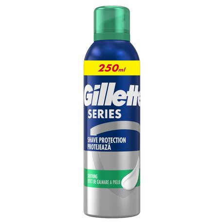 Gillette Series Łagodząca pianka do golenia z aloesem, 250 ml