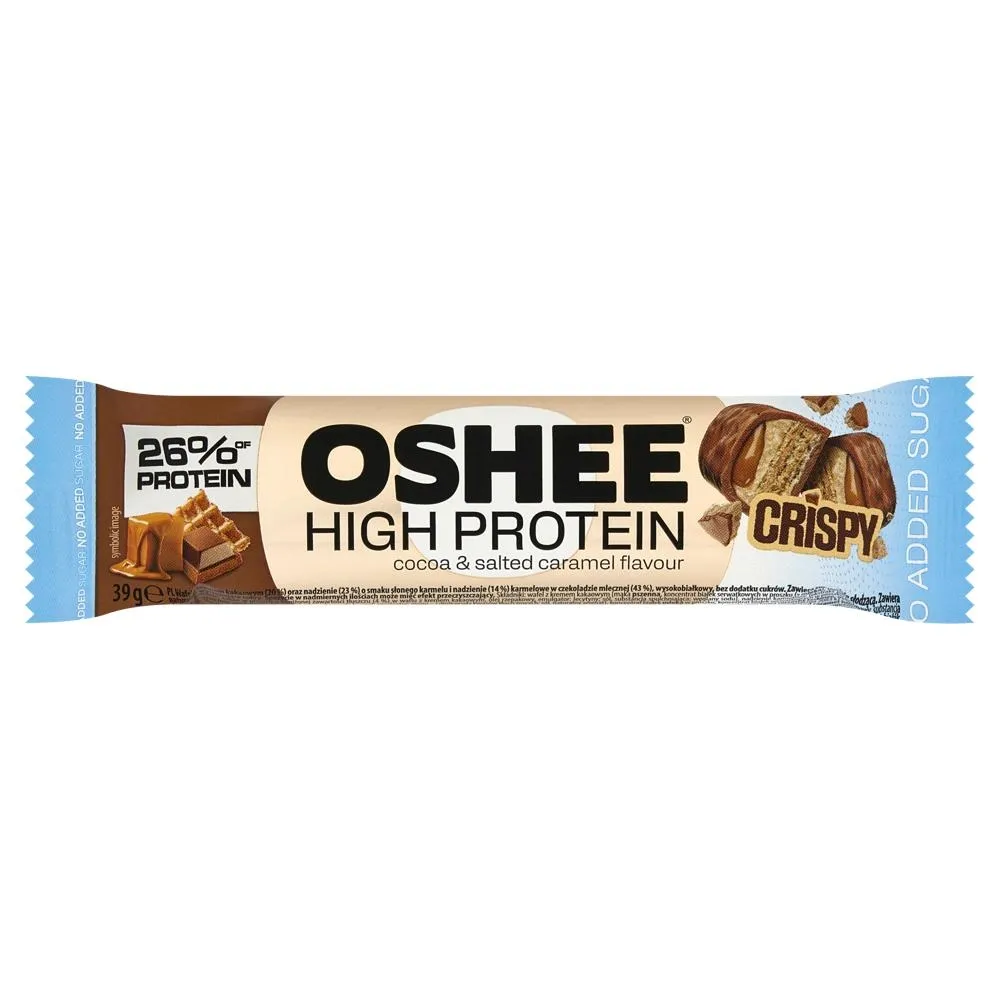 Oshee High Protein Wafel z kremem kakaowym oraz nadzienie o smaku słonego karmelu 39 g
