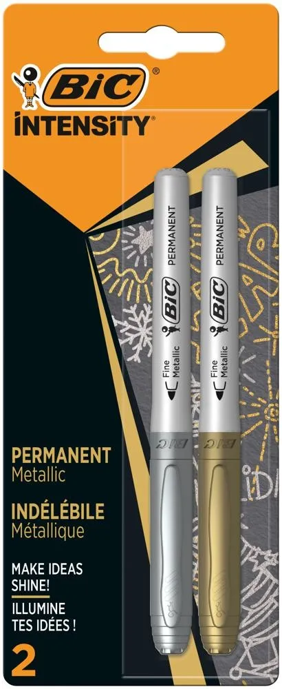 Permanentne markery metaliczne BIC Intensity złoty i srebrny 2szt