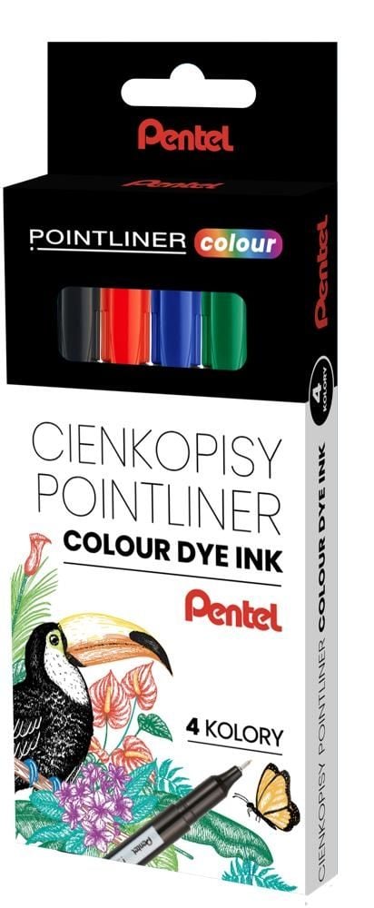 Cienkopisy PENTEL Pointliner w 4 kolorach S40