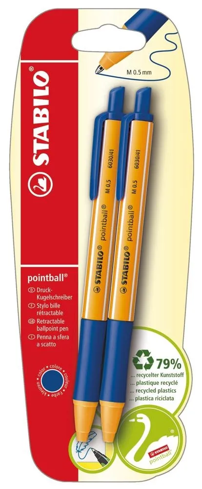 Stabilo Długopis Pointball Niebieski 2 Szt.