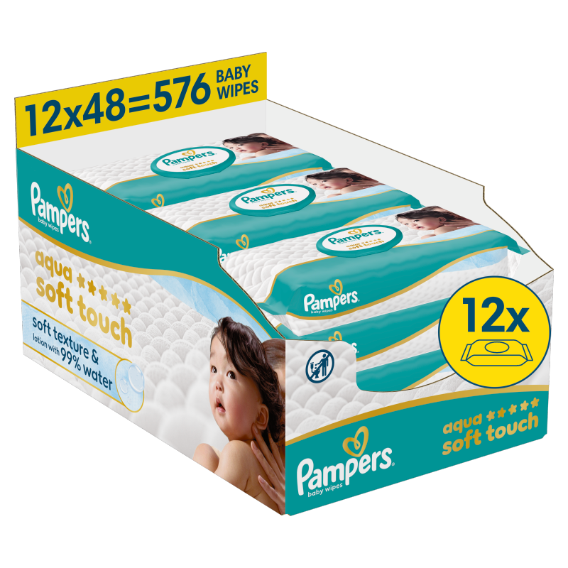 AQUA SOFT TOUCH Chusteczki nawilżane dla dzieci 12x60 szt.