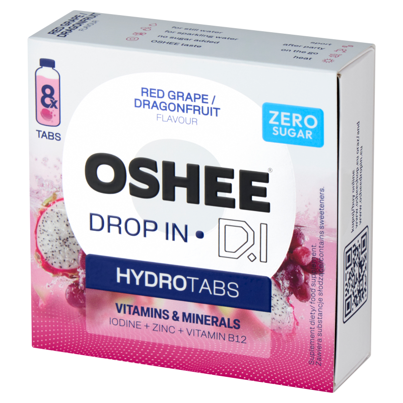Hydrotabs Witaminy + minerały o sm. czerwonego winogrona i smoczego owocu (8 tabl.) - suplement diety