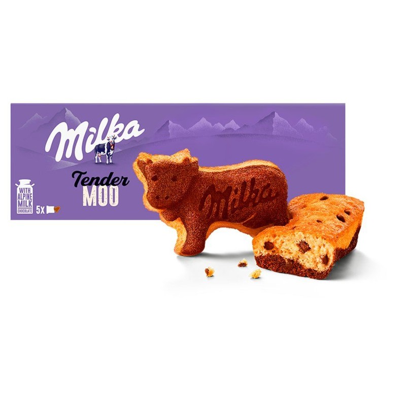 Tender Moo ciastko biszkoptowe z kawałkami czekolady   Milka 140 g