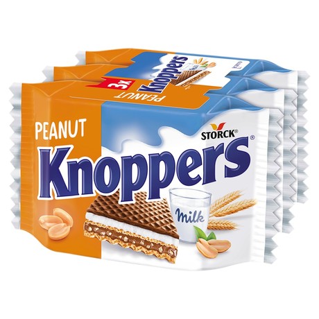 Knoppers Peanut Wafelek mleczno-orzeszkowy 75 g (3 x 25 g)